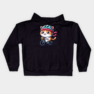 Whisker Wheels: The Cute Cat's Bicycle Adventure Kids Hoodie